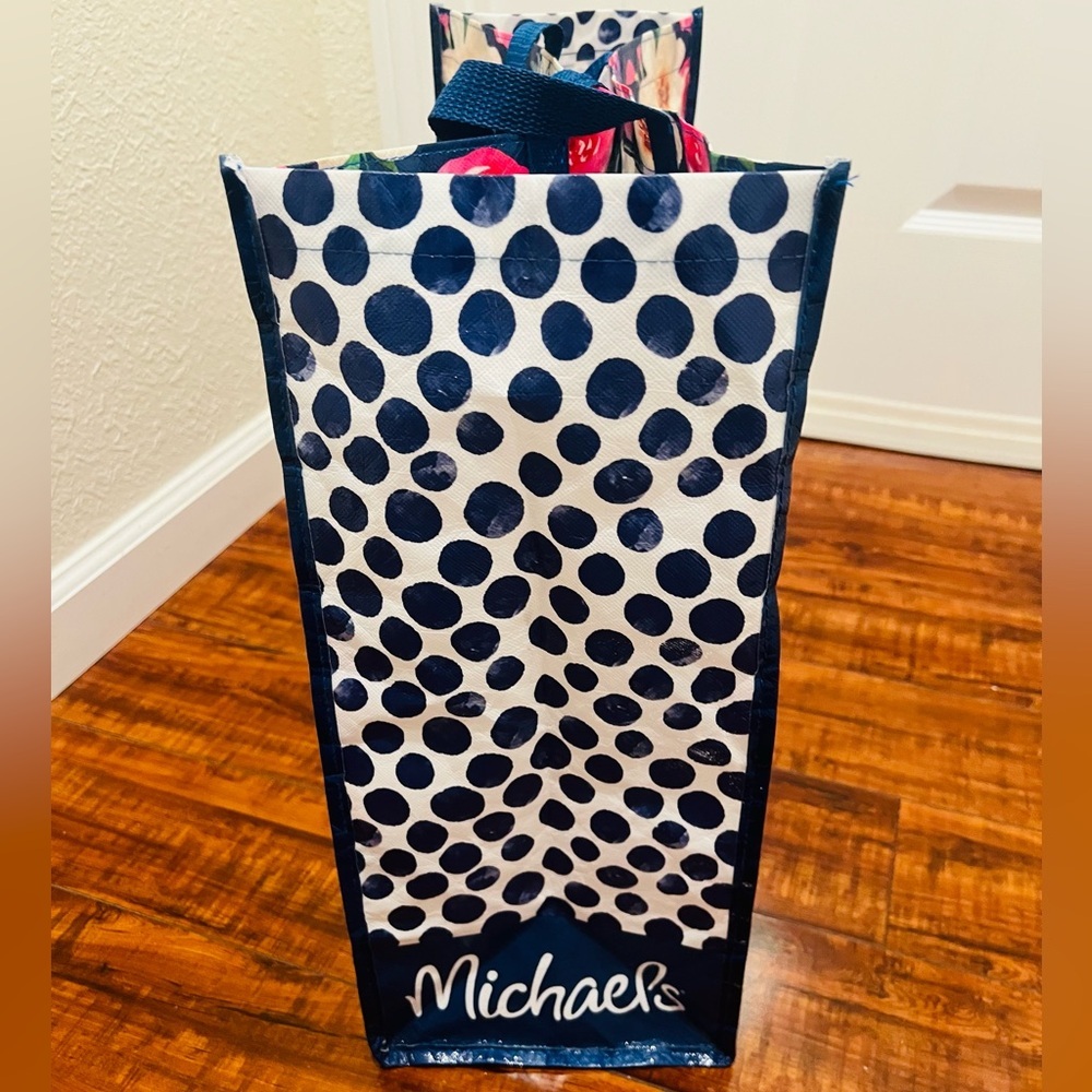 Micheals XLarge Floral Tote shopping bag reusable eco friendly - Picture 3 of 11